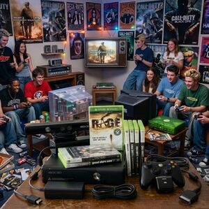 MEGA 250GB Xbox 360 Slim Bundle - Kinect, 2 Controllers,Niko Base 13Games